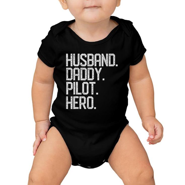 Mens Husband Daddy Pilot Hero Dad Papa Christmas Gift Baby Onesie