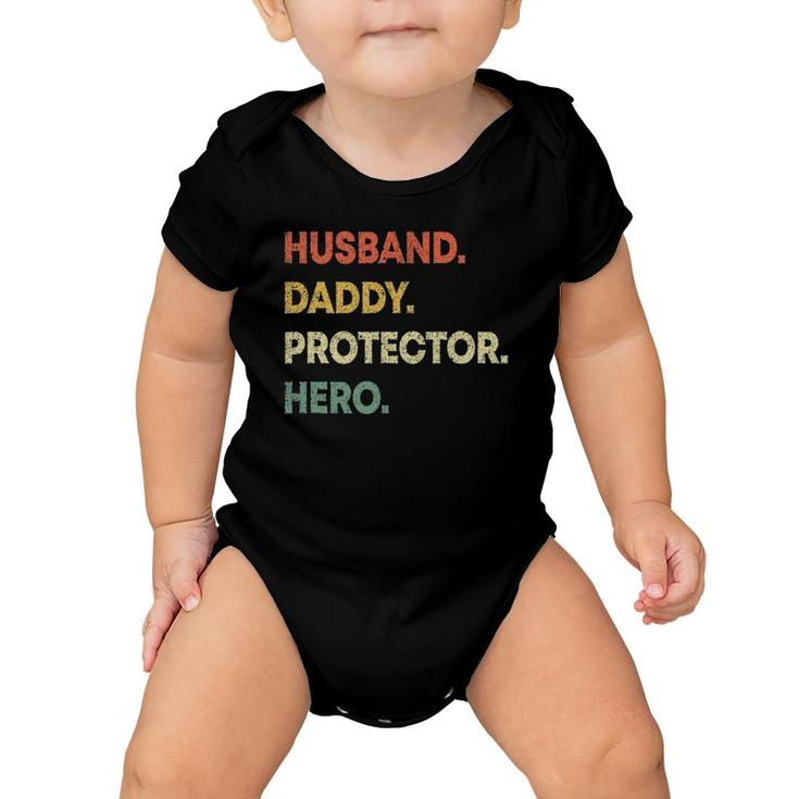 Mens Husband Daddy Protector Hero Dad Fathers Day Baby Onesie