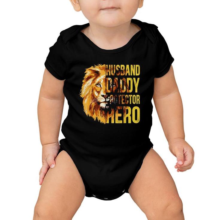 Mens Husband Daddy Protector Hero  Father's Day Flag Usa Baby Onesie