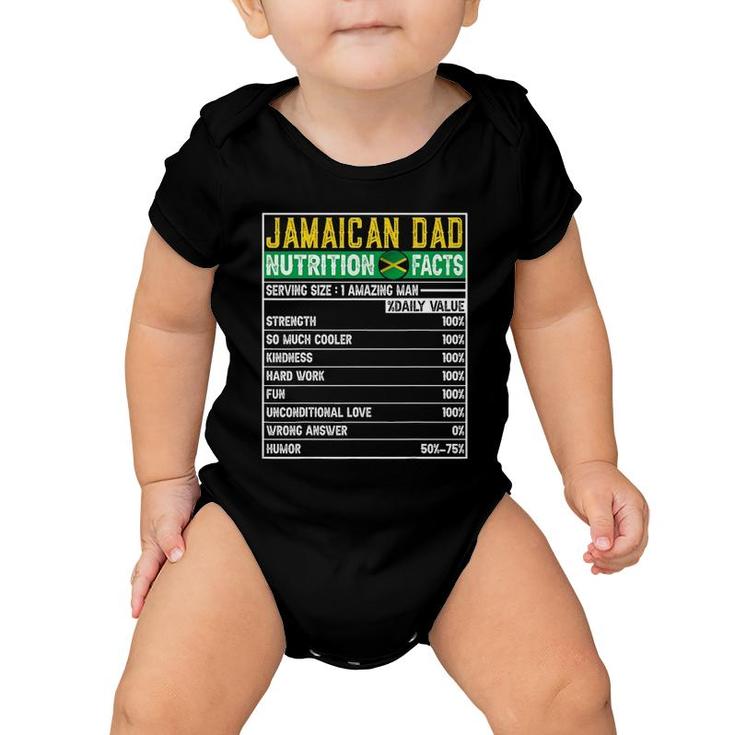 Mens Jamaican Dad Gifts - Dad Hero Nutritional Father's Day Baby Onesie