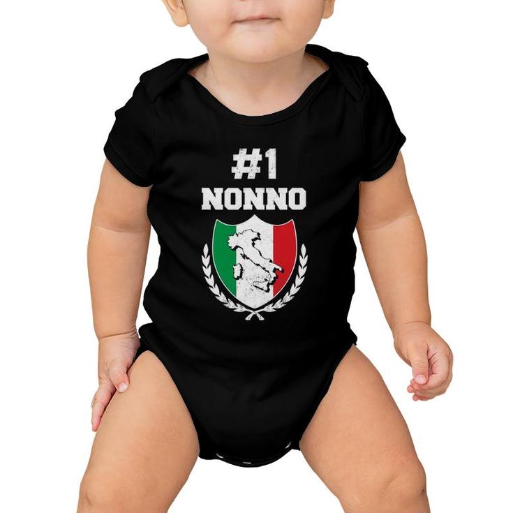 Mens Number One Nonno Italian Grandfather Funny Grandpa Baby Onesie