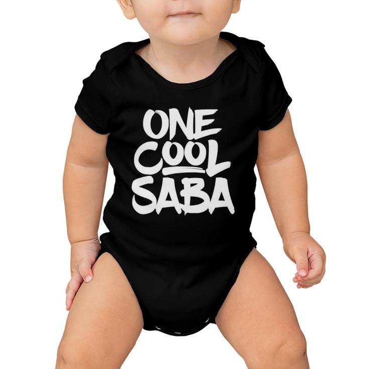 Mens One Cool Saba - Grandfather Dad Gift Tee Baby Onesie