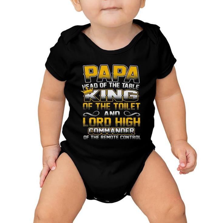 Mens Papa Head Of The Table King Of The Toilet - Fathers Gift Baby Onesie