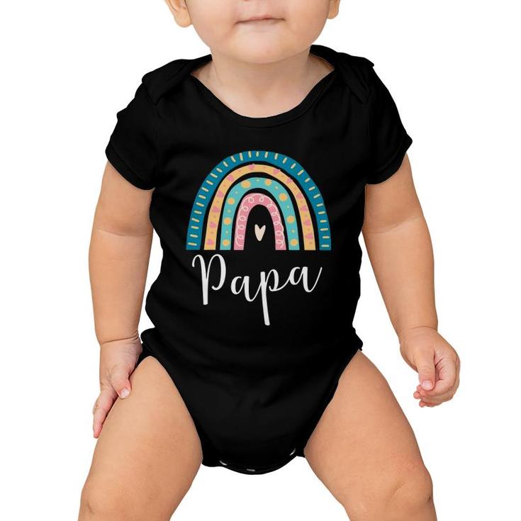 Mens Papa Rainbow Gifts For Dad Family Matching Baby Onesie