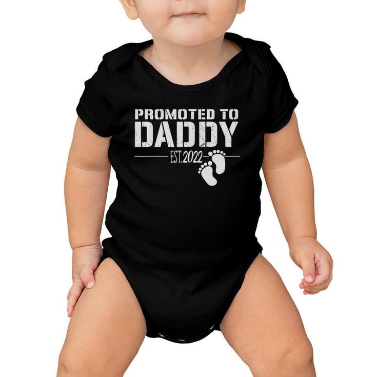 Mens Promoted To Daddy 2022 Funny Gift For New Dad First Time Dad Baby Onesie