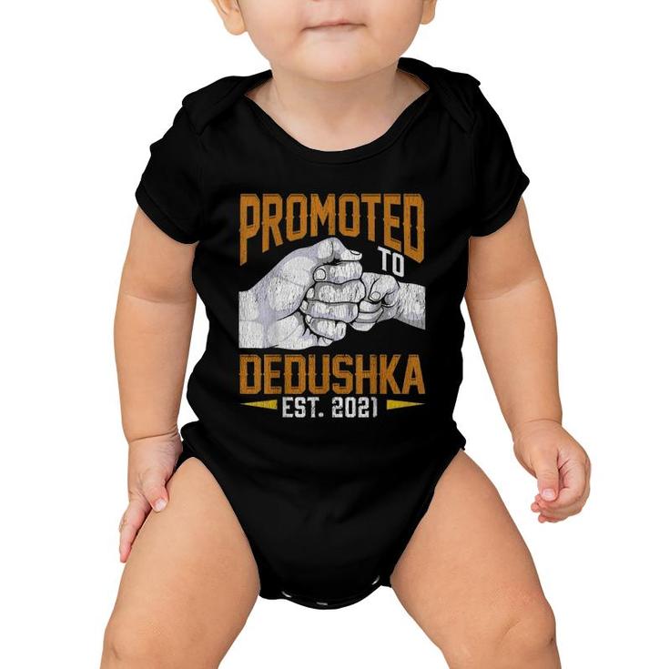 Mens Promoted To Dedushka Est 2021 Father's Day Gift New Dedushka Baby Onesie