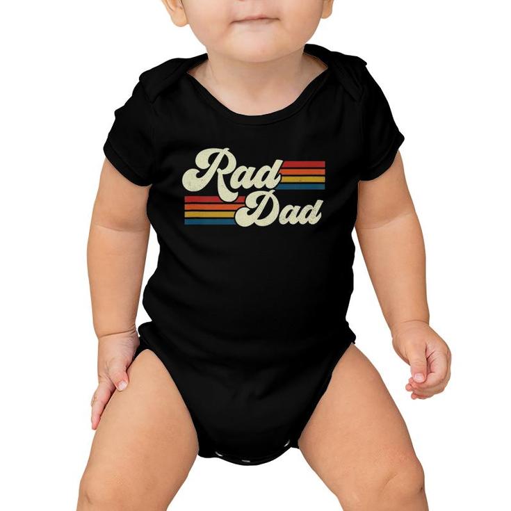 Mens Rad Dad Retro Fathers Day Top  Baby Onesie