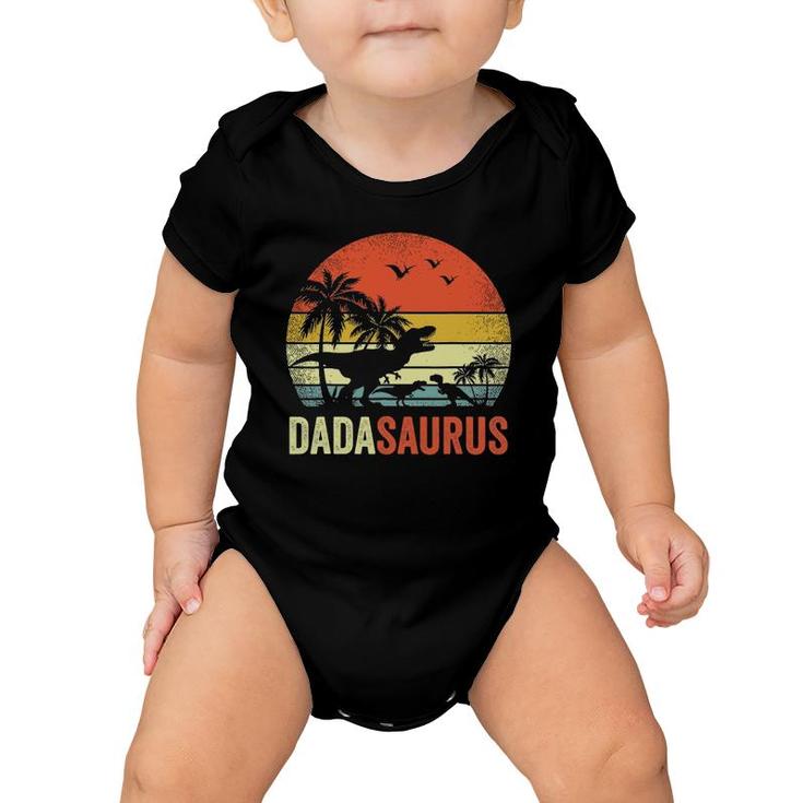 Mens Retro Vintage Dadasaurus 2 Two Kidsrex Daddy Baby Onesie