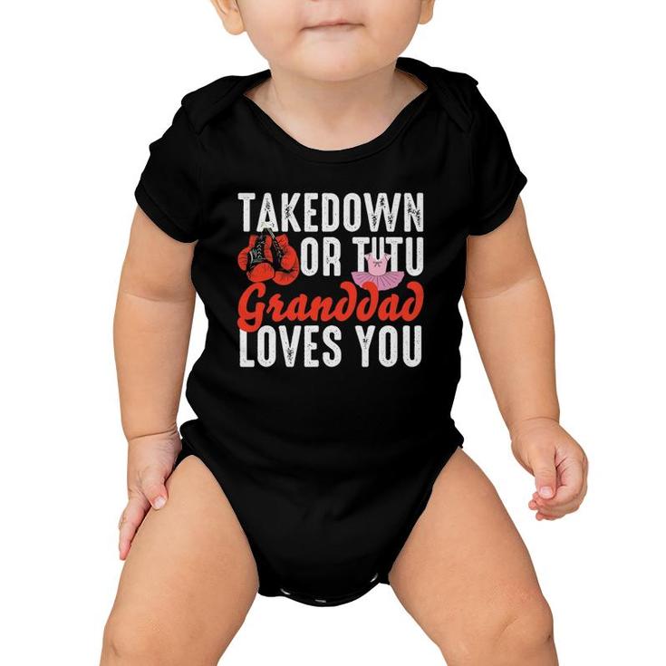 Mens Takedown Or Tutu Granddad Loves You Boxing Gender Reveal Baby Onesie
