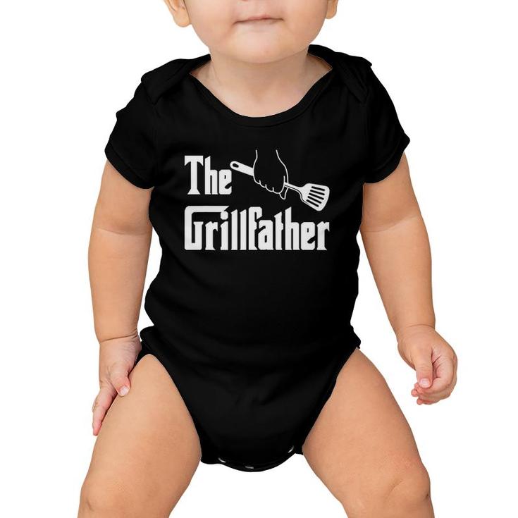 Mens The Grillfather Grill Funny Grilling Bbq Papa Grandpa Baby Onesie