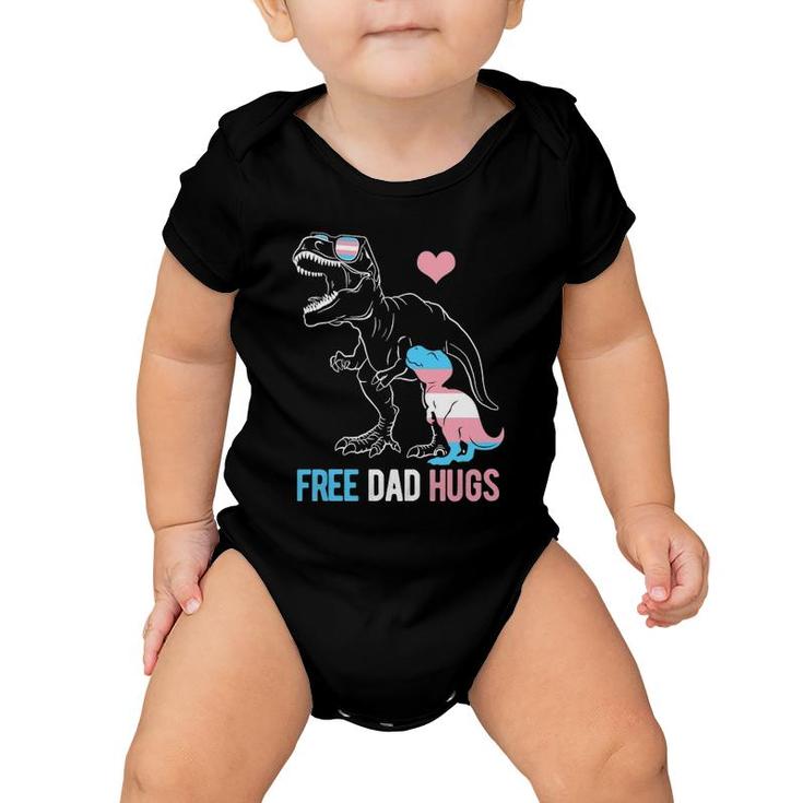 Mens Trans Free Dad Hugs Dinosaur Rex Daddy Transgender Pride Baby Onesie