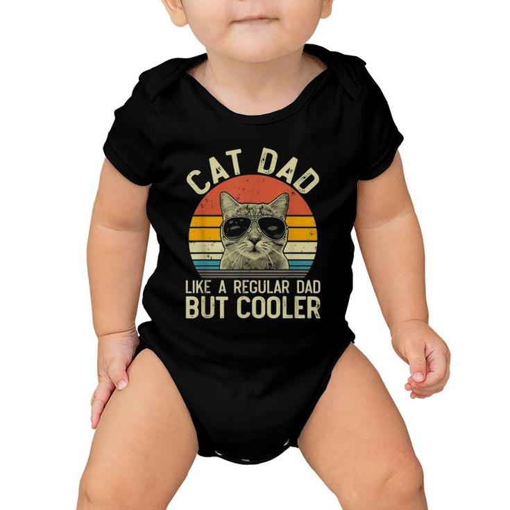 Mens Vintage Cat Dad Regular Dad Proud Daddy Meowica Fathers Day Baby Onesie
