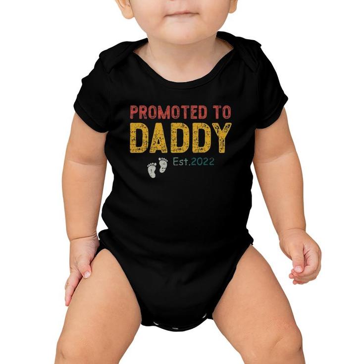 Mens Vintage Promoted To Daddy Est 2022 Father's Day Tee Baby Onesie