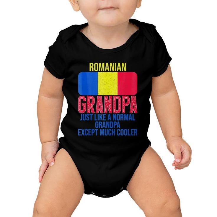 Mens Vintage Romanian Grandpa Romania Flag For Father's Day  Baby Onesie