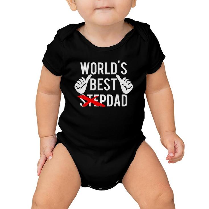 Mens World's Best Step Dad - Fun Christmas Gift Idea Baby Onesie