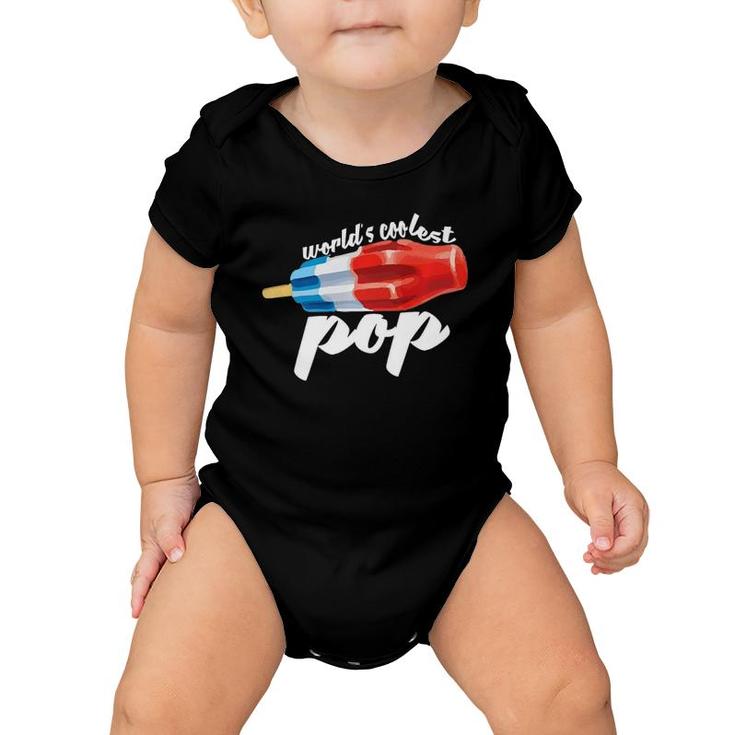 Mens World's Coolest Pop Fathers Day Baby Onesie