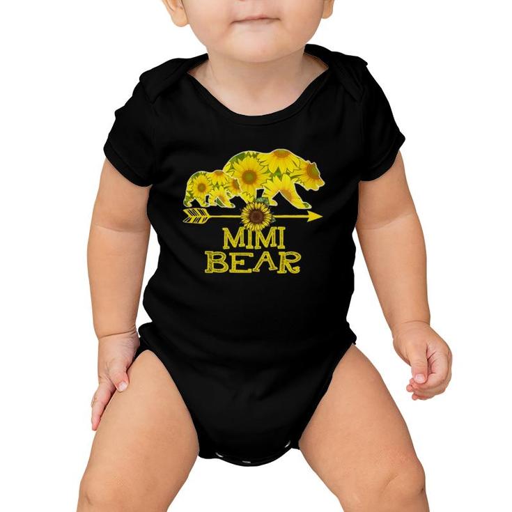 Mimi Bear Bear Sunflower Mother Father Gifts Baby Onesie