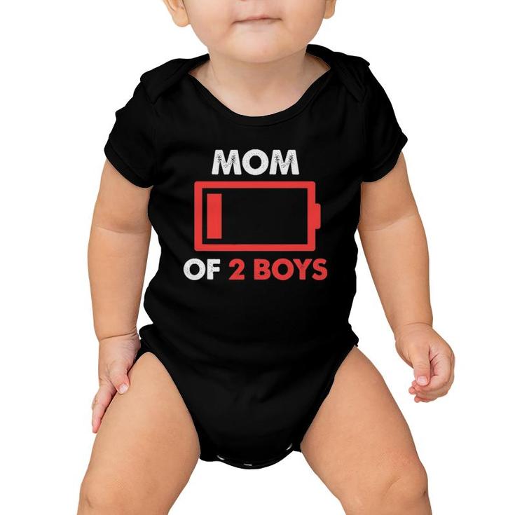 Mom Of 2 Boys From Son Mothers Day Birthday Low Battery Baby Onesie