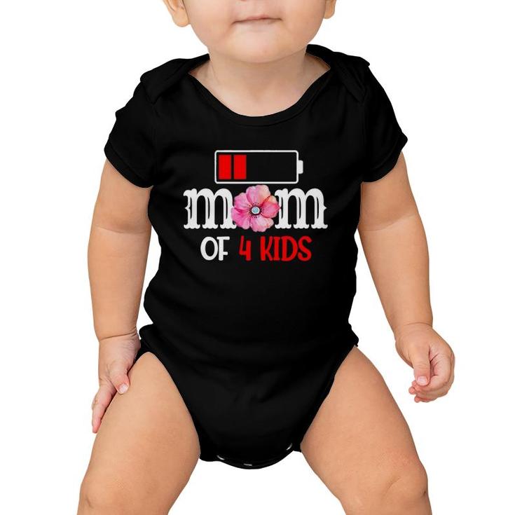 Mom Of 4 Kids Mother's Day Baby Onesie