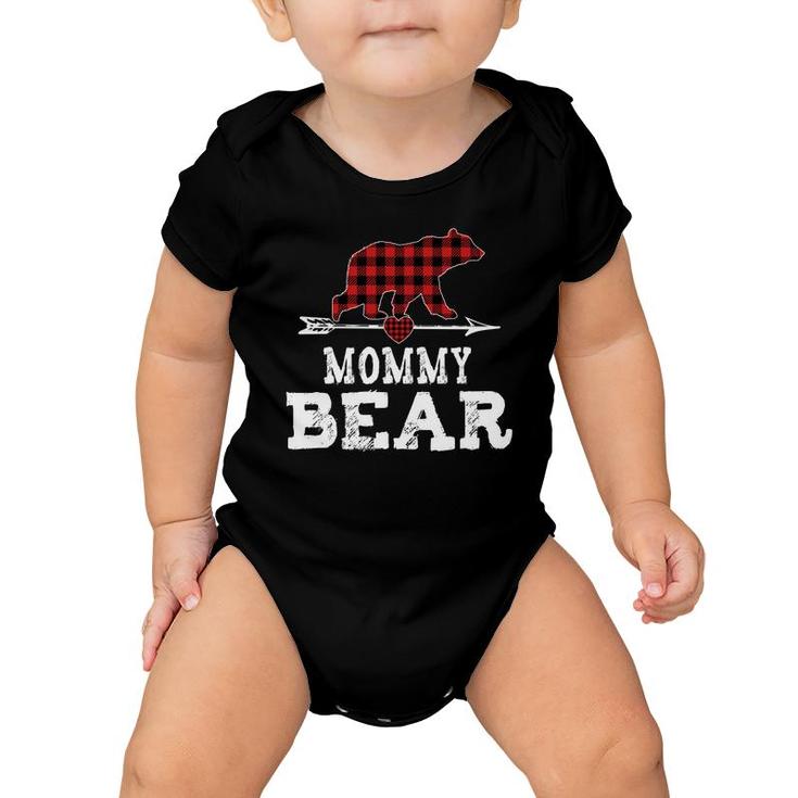 Mommy Bear Buffalo Plaid Baby Onesie