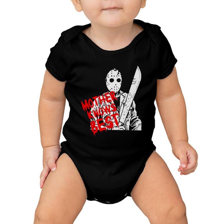 Mother Knows Best Jason Voorhees Mother's Day Gift Baby Onesie