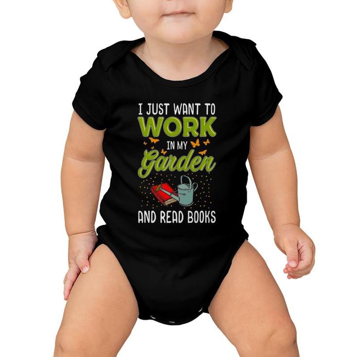 Mother's Day Gardening Gift Garden And Book Lover Baby Onesie