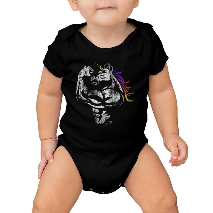 Muscle Unicorn Workout Fathers Day Gift Weightlifting Gym Baby Onesie