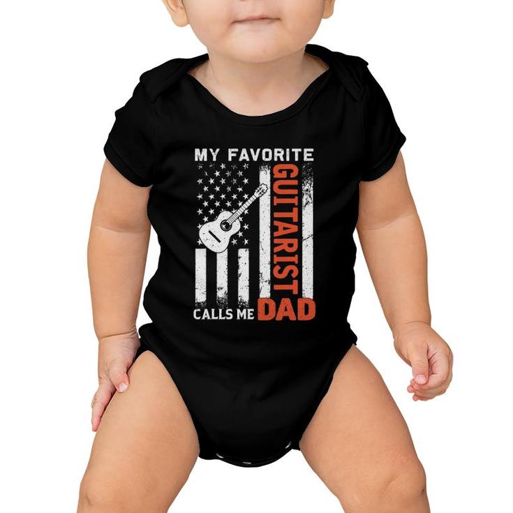 My Favorite Guitarist Calls Me Dad Usa Flag Father's Day Baby Onesie