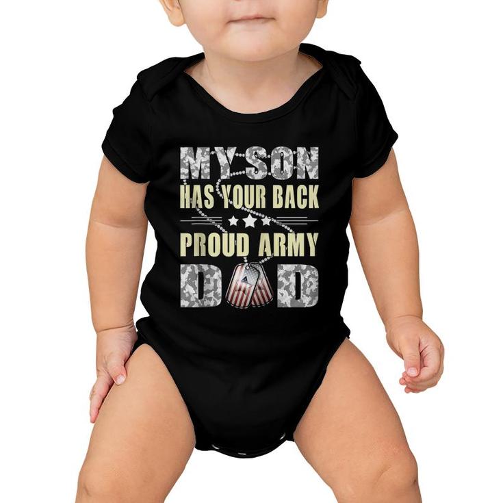 My Son Has Your Back - Military Father Proud Army Dad Gifts Zip Baby Onesie