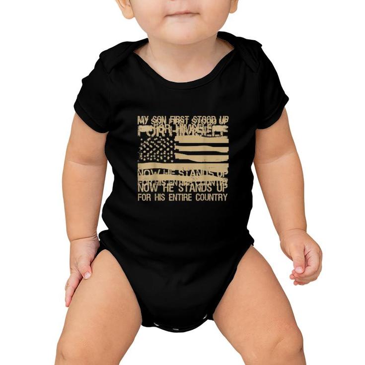 My Son Is A Soldier Hero Proud Father Army  Baby Onesie
