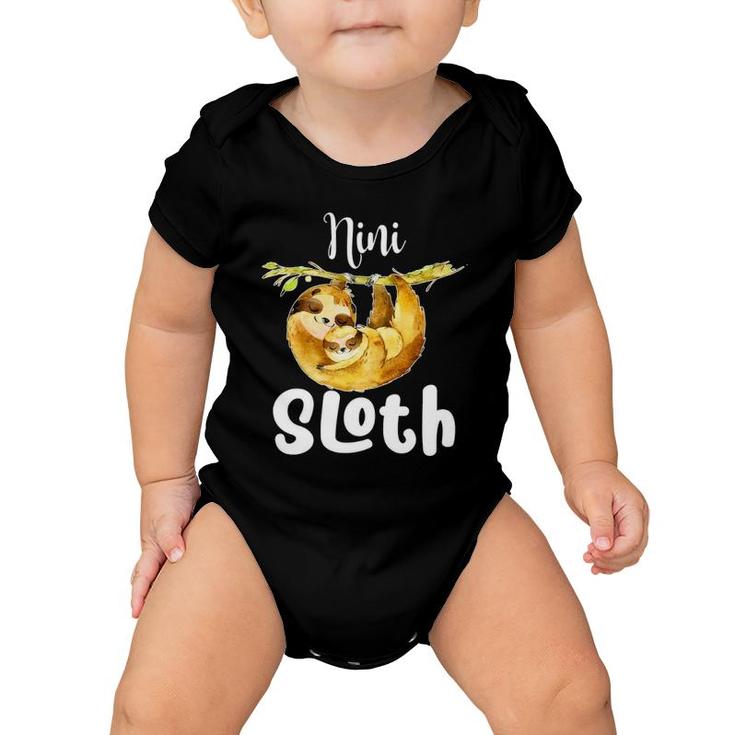 Nini Sloth Matching Family Cute Gift Mother's Day Baby Onesie