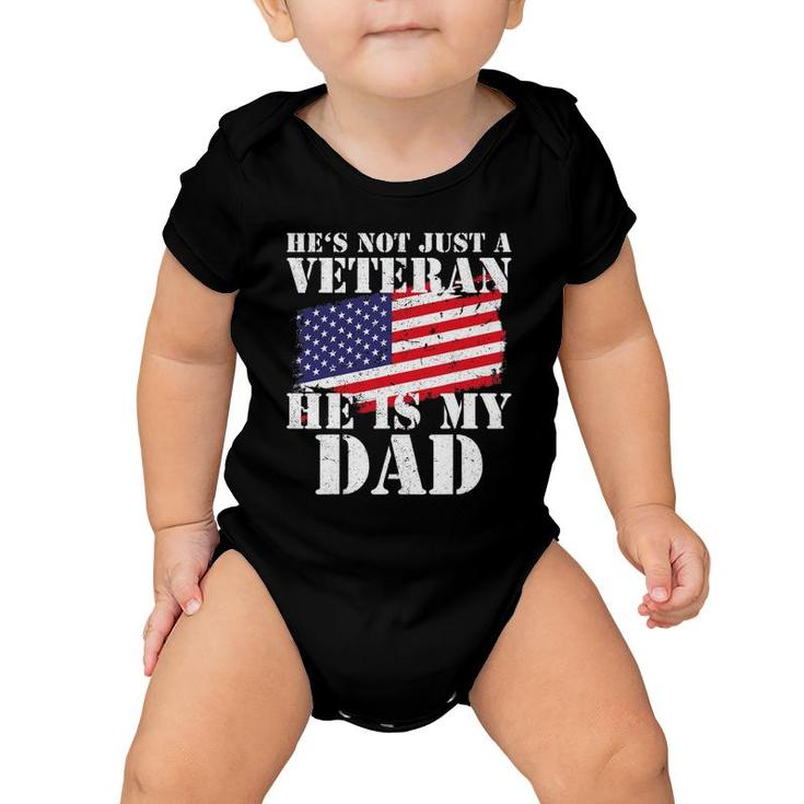 Not Just A Veteran Dad Son Daughter Veterans Day Gif Baby Onesie
