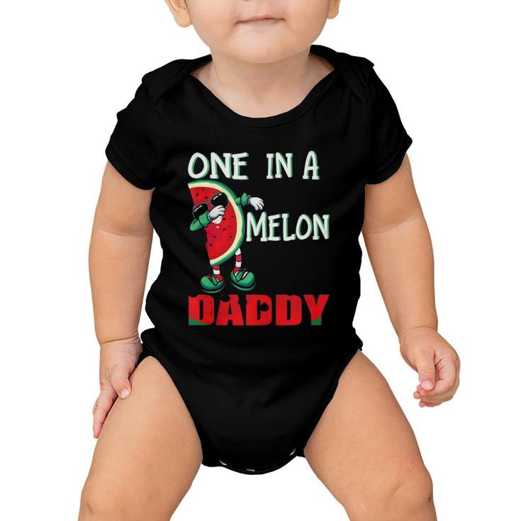 One In A Melon Daddy Dabbing Watermelon  Baby Onesie