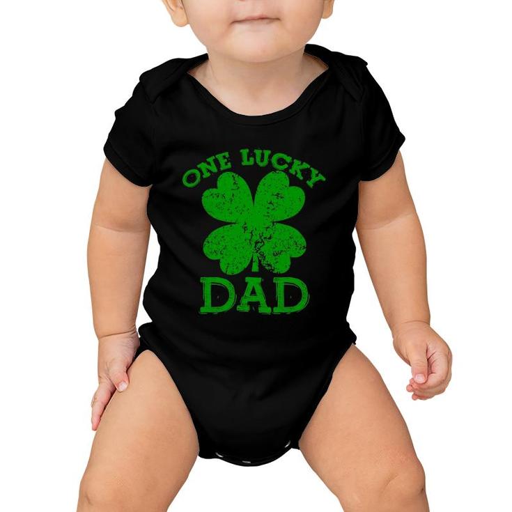 One Lucky Dad Vintage St Patricks Day Men Baby Onesie