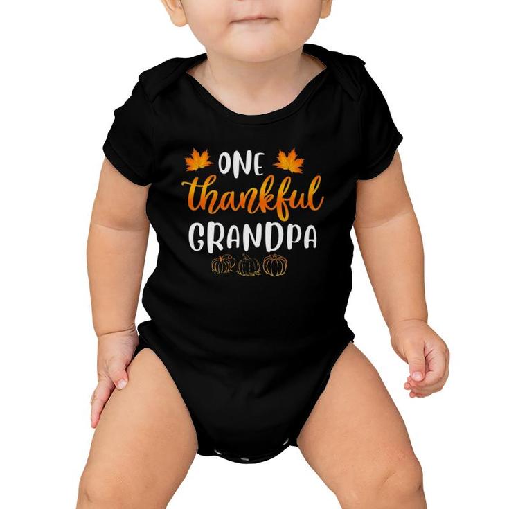One Thankful Grandpa Fall Thanksgiving Autumn Funny Dad Gift Baby Onesie