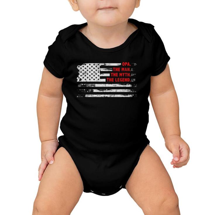 Opa The Man Myth Legend American Usa Flag Father’S Day Gift Baby Onesie