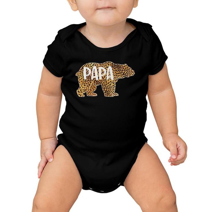 Papa Bear Cheetah Leopard Print Gift Dad Father Gift Premium Baby Onesie