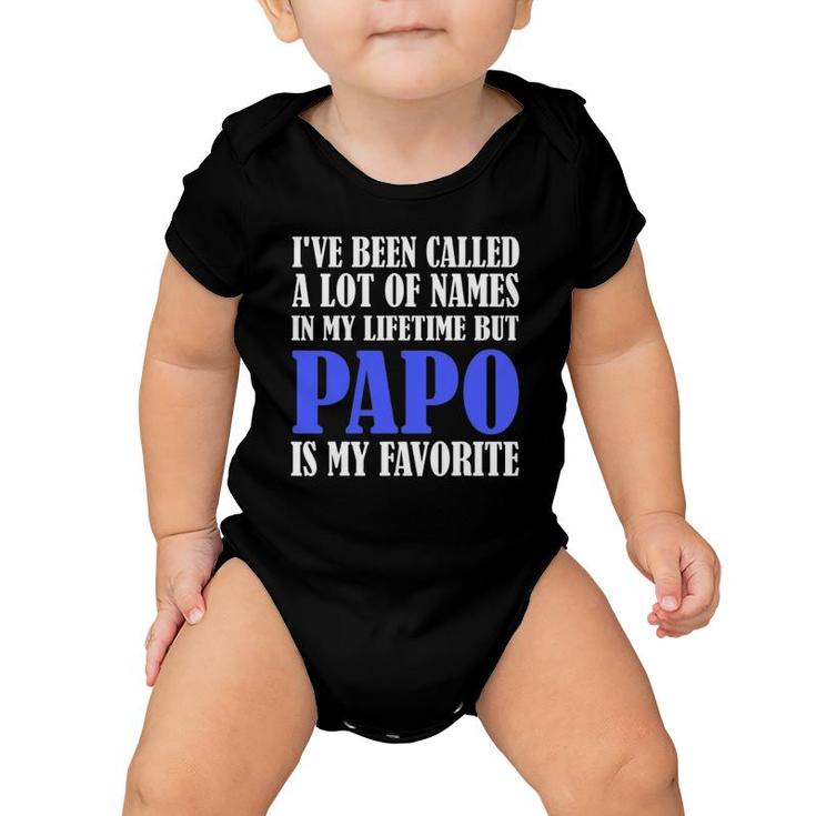 Papo Grandpa Names Grandfather Fathers Day Baby Onesie