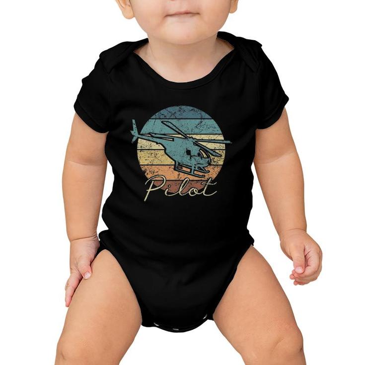 Pilot Helicopter Vintage Dad Father Baby Onesie