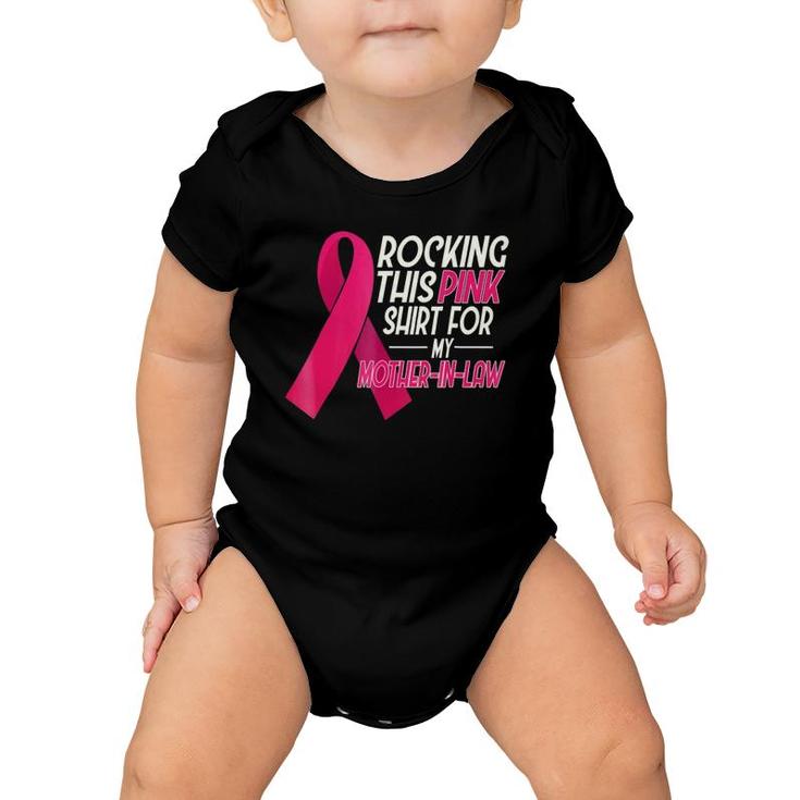 Pink For Mother In Law, Breast Cancer Awareness Baby Onesie