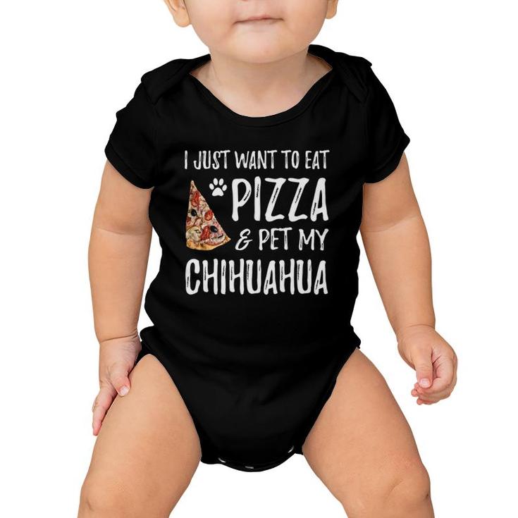 Pizza And Chihuahua  Funny Dog Mom Or Dog Dad Gift Idea Baby Onesie