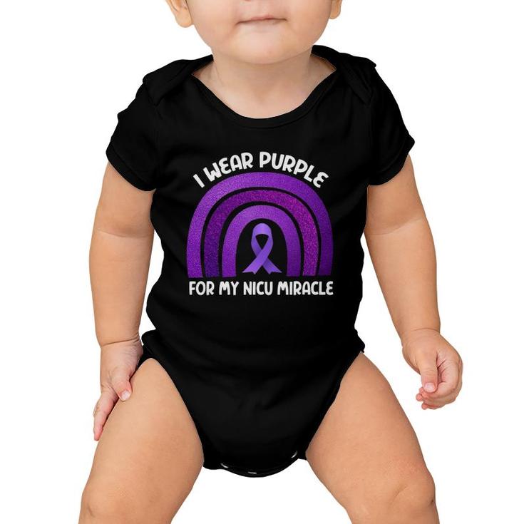 Prematurity Awareness I Wear Purple Nicu Dad Preemie Mom Baby Onesie
