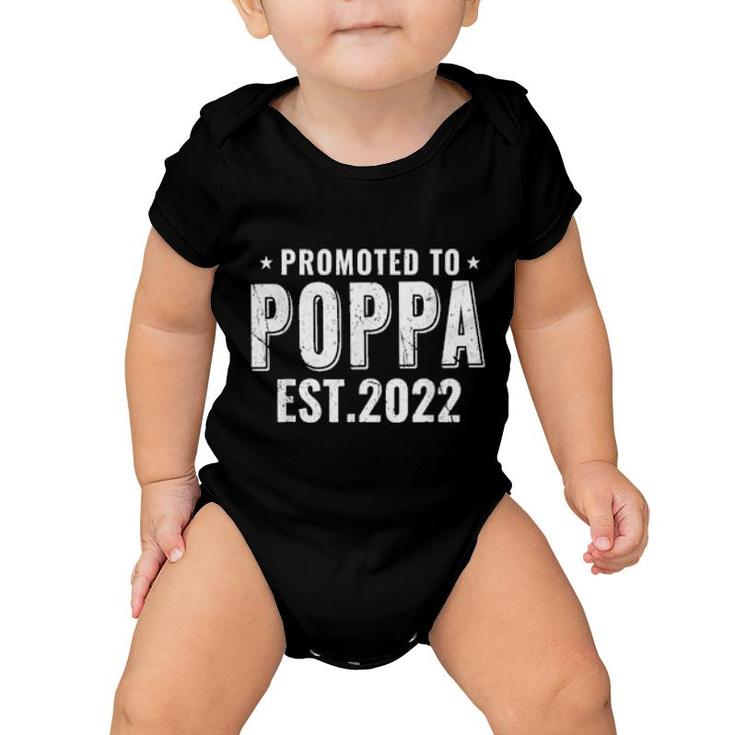 Promoted To Poppa 2022 Grandpa   Baby Onesie