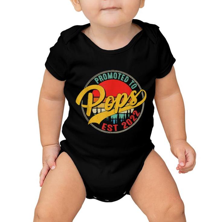 Promoted To Pops 2022 Fathers Day For New Dad Grandpa  Baby Onesie