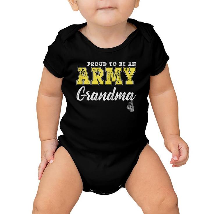 Proud Army Grandma Us Flag Dog Tags Military Grandmother Zip Baby Onesie