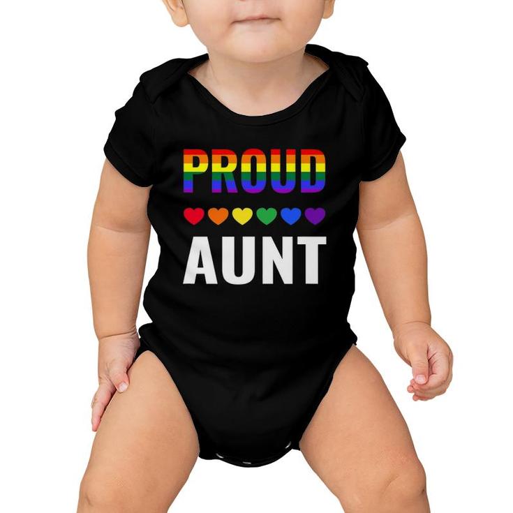 Proud Aunt Gay Pride Month Lgbt Ally Family Lesbian Unisex Baby Onesie
