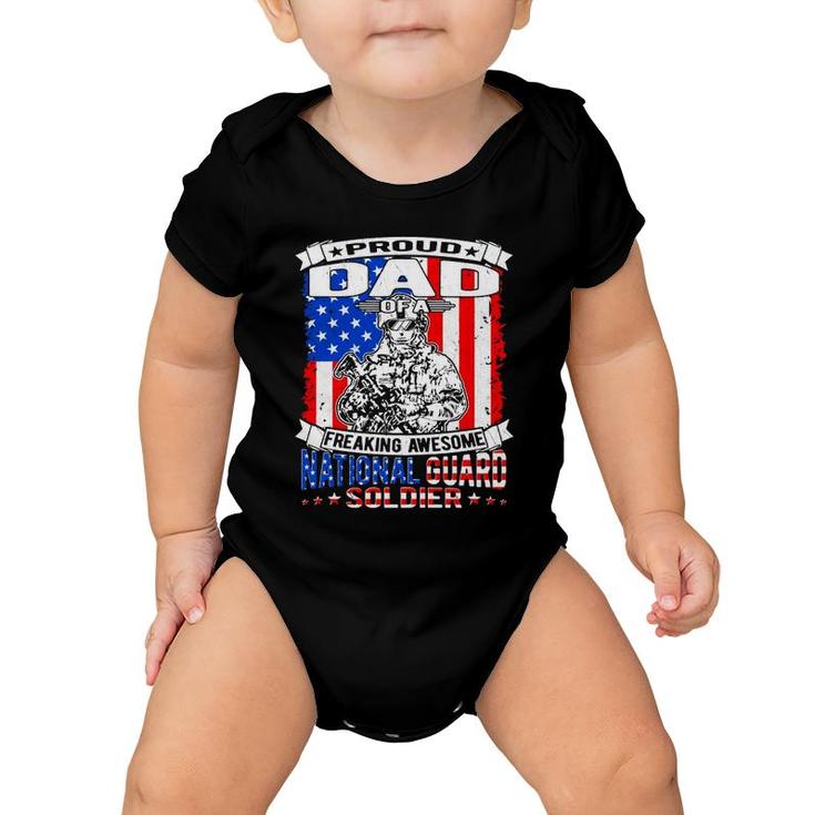 Proud Dad Of A National Guard Soldier Military Father Gift  Baby Onesie