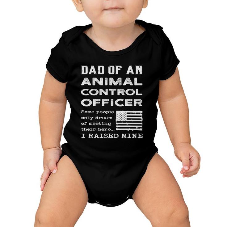 Proud Dad Of An Animal Control Officer Father Usa Flag Papa Baby Onesie