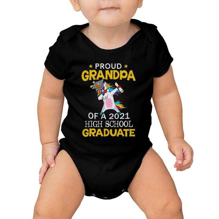 Proud Grandpa Of A 2021 High School Graduate Unicorn Gift Baby Onesie