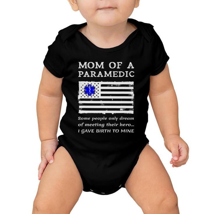 Proud Paramedic Mom Mother Usa American Flag Medical Symbol Baby Onesie